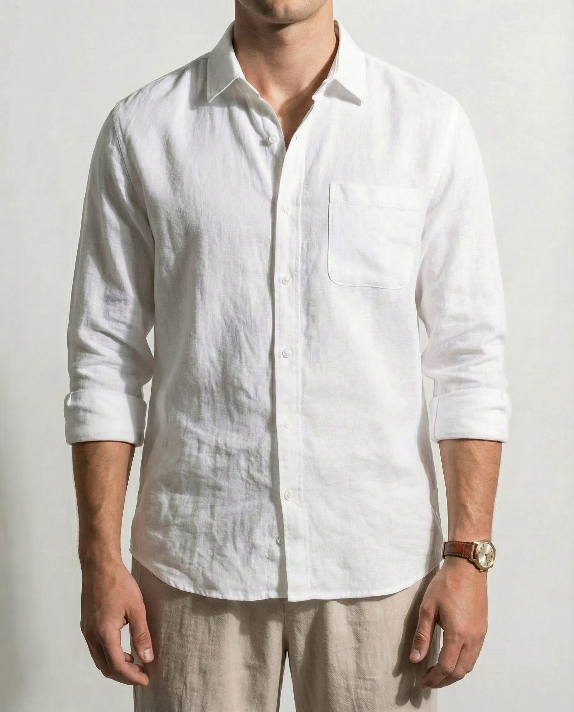 Camisa 100% Lino Blanca