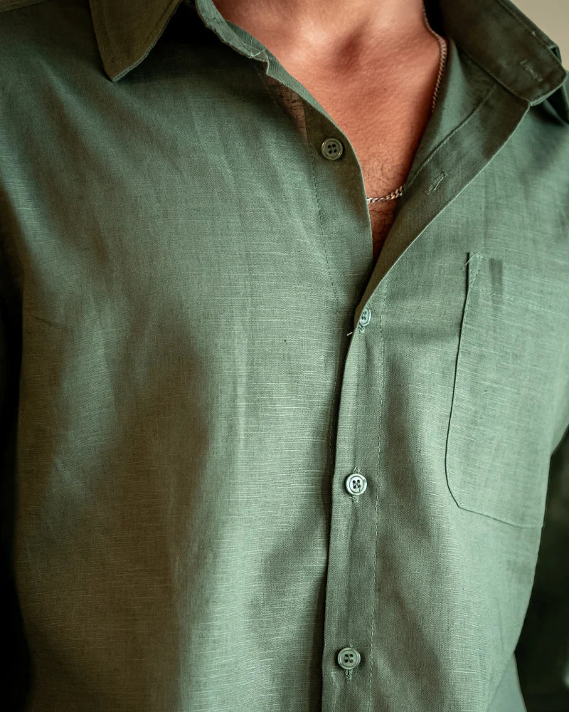 Camisa de Lino Napoli Verde