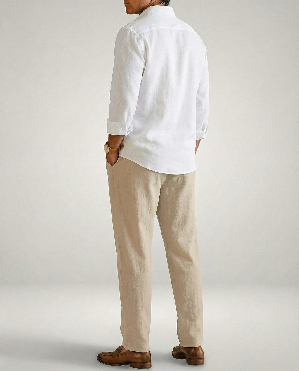 Camisa 100% Lino Blanca