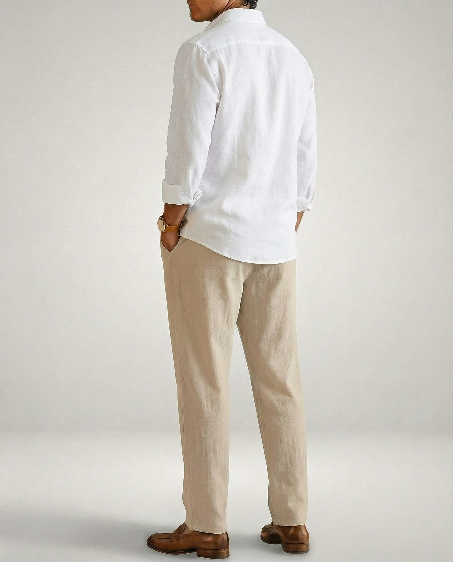 Camisa 100% Lino Blanca