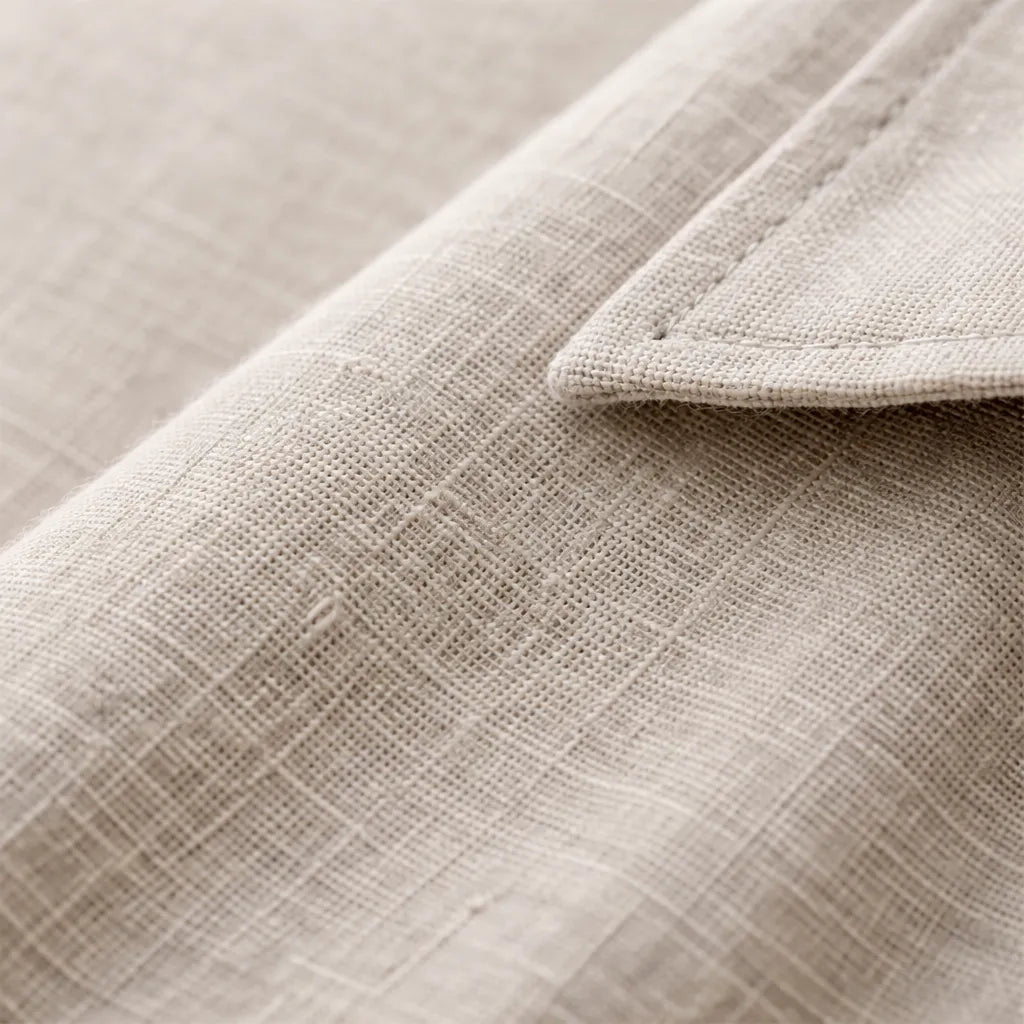 Camisa 100% Lino Beige - Viano | Old Money Chile