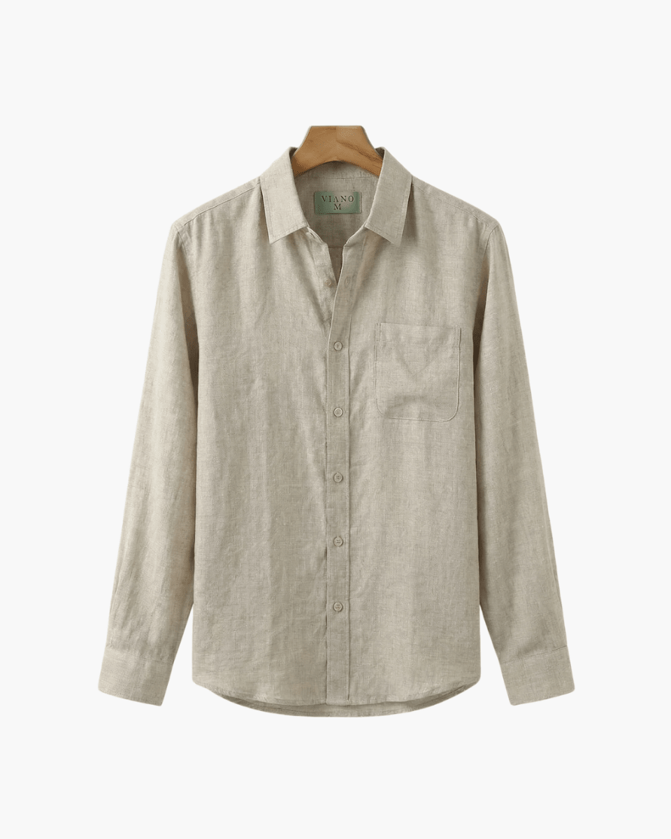 Camisa 100% Lino Beige - Viano | Old Money Chile