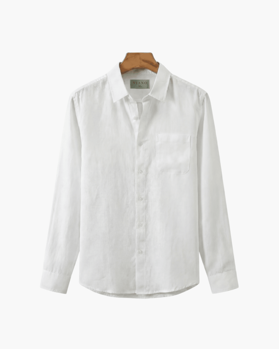 Camisa 100% Lino Blanca - Viano | Old Money Chile