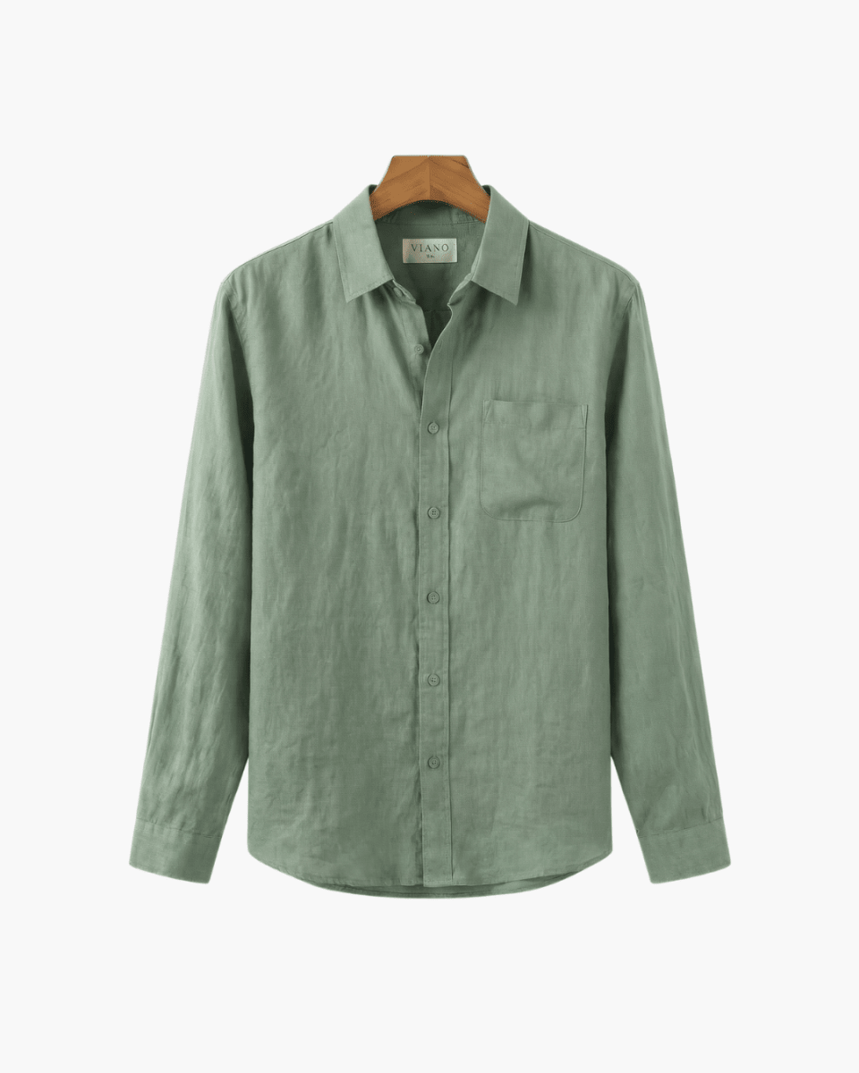 Camisa 100% Lino Verde - Viano | Old Money Chile
