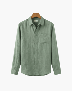 Viano · Conjunto Camisa Verde + Pantalón Beige 100% Lino